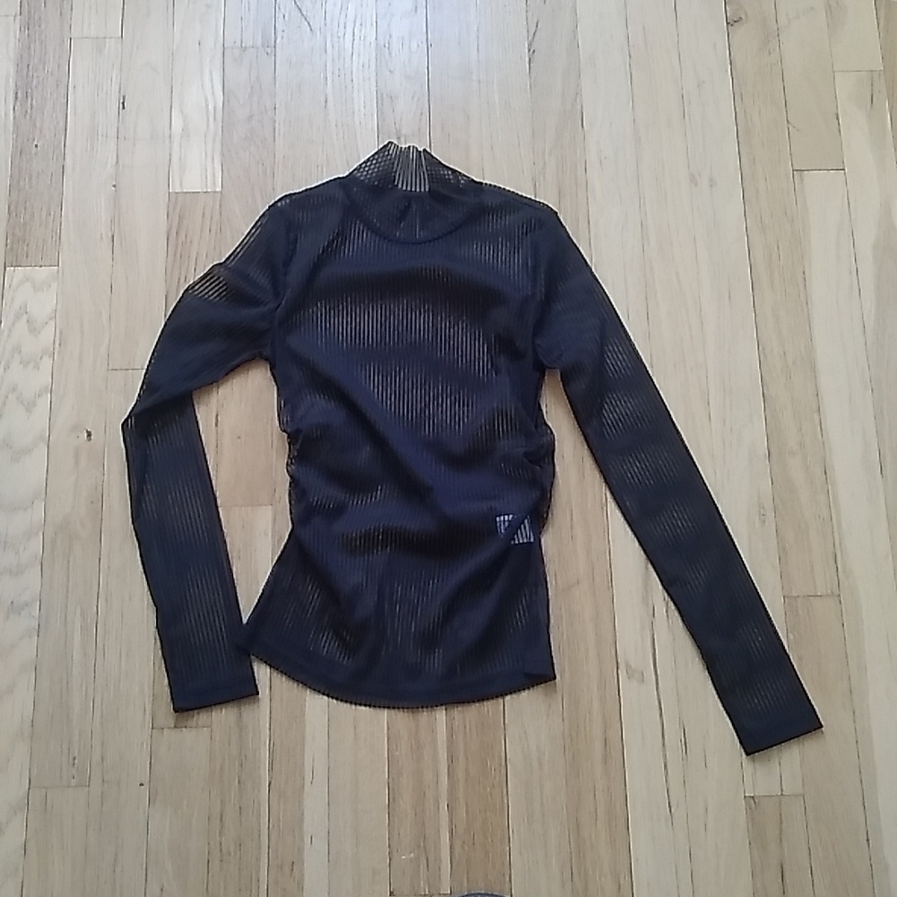 DAZY BLACK SHEER HIGH COLLAR TOP